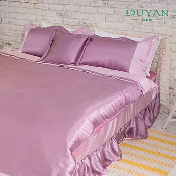 DUYAN《紫水晶》雙人五件式絲緞兩用被床罩組