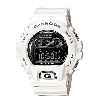 G-SHOCK 奔騰極速跑道時尚運動限量腕錶-白-GD-X6900FB-7