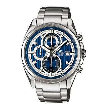 EDIFICE 時尚藍光影城三眼賽車魅力腕錶-藍-EFR-532D-2A