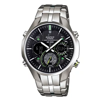 EDIFICE 技高一籌的快感運動休閒個性腕錶-綠-EFA-135D-1A3