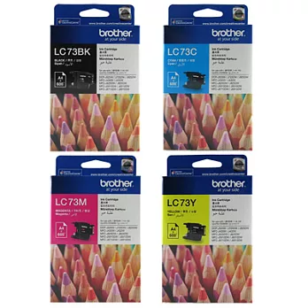 Brother LC73BK+C+M+Y 原廠墨水組合(1黑+3彩)