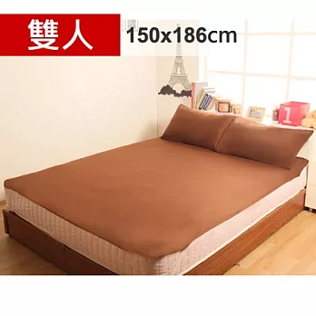 《HomeBeauty》寒冬必備超細纖維保暖墊-雙人含枕套經典咖