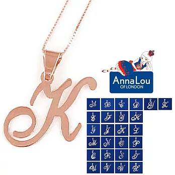 【Anna Lou OF LONDON】倫敦品牌 A-Z 個性字母項鍊~玫瑰金