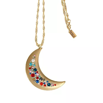 【Anna Lou OF LONDON】倫敦品牌 moonshine 彩虹水晶月亮長項鍊~亮金