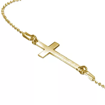 【Anna Lou OF LONDON】倫敦品牌 cross 信念十字架細緻項鍊~亮金