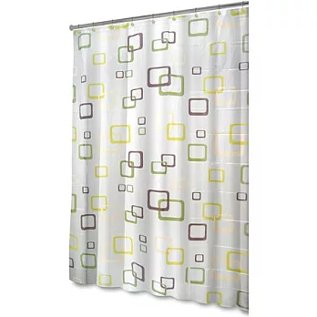 《SPLASH》Square 律動方格浴簾(黃綠)