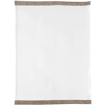 《WINKLER》75cm 橫邊白底餐廚布巾(深棕褐)