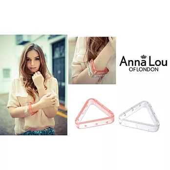 【Anna Lou OF LONDON】倫敦品牌 crystal 三角形透明水晶手環~白色