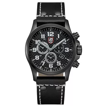 LUMINOX雷明時 ATACAMA 戰場系列碳纖維紋計時腕錶-槍黑/45mm