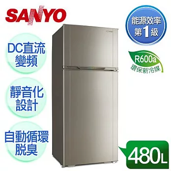 【SANYO台灣三洋】480L直流變頻雙門冰箱／SR-A480BV