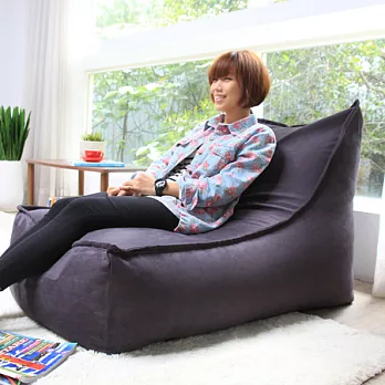 【H&D】Bertha 柏莎舒適懶骨頭單人L型沙發-銀河藍黑色