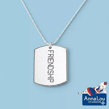 【Anna Lou OF LONDON】倫敦品牌 Inspirational Tag 優雅字墜 FRIENDSHIP 項鍊~亮銀
