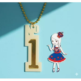【Anna Lou OF LONDON】倫敦品牌 NO. 1 白金立體幸運數字項鍊