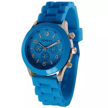 《GENEVA》繽紛馬卡龍 爆款輕甜時尚果凍腕錶(淺藍色)