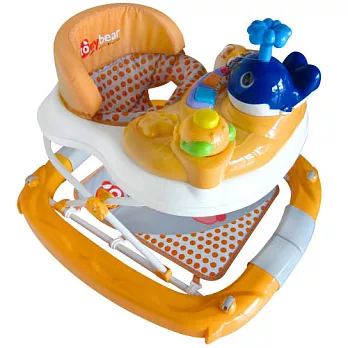 TONYBEAR 小鯨魚嬰兒學步車-粉橘