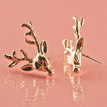 【Wildfo x Couture】美國品牌~立體麋鹿頭金色耳環