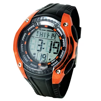 POPART - POP-797多功能冷光電子運動錶(橘色)