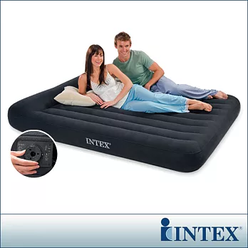 【INTEX】舒適型內建電動幫浦充氣床墊-雙人加大寬152cm-有頭枕
