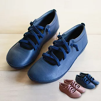 ◤Green Phoenix◥森林漫步繞帶平底休閒鞋5.5藍色