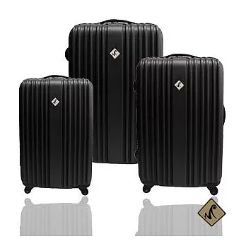Miyoko前進未來系列(三件組_黑)ABS輕硬殼行李箱旅行箱登機箱拉桿箱黑色