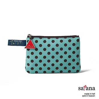 satana - 個性收納/零錢包 -薄荷藍圓點