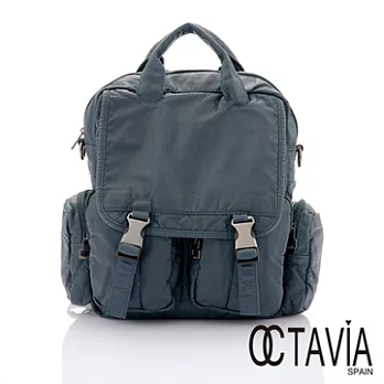 【Octavia 8 】愛男生 水洗皮公事後背二用包 - 青石藍
