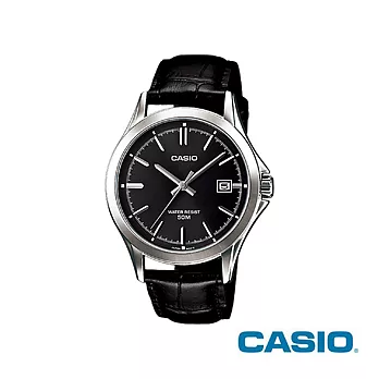 【CASIO/卡西歐】黑潮簡約皮帶男錶MTP-1308L-1A (平輸)黑