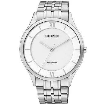 CITIZEN漫步時光都會薄型腕錶(銀白-大)