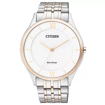 CITIZEN漫步時光都會薄型腕錶(銀玫瑰金-大)