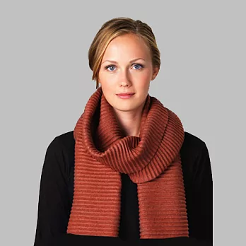 褶毛絨圍巾(鐵銹紅、短)