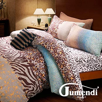 【Jumendi-野性呼喚】雙人四件式精梳棉兩用被床包組