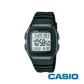 【CASIO/卡西歐】經典電子錶 W-96H-1A/W-96H-1B黑