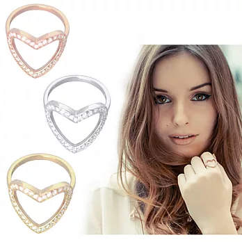 【Anna Lou OF LONDON】倫敦品牌 heart ring 白鑽細緻愛心戒指~亮金