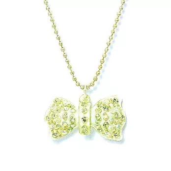 【Anna Lou OF LONDON】倫敦品牌 BOWS 立體彩色水晶小型蝴蝶結項鍊~蘋果綠