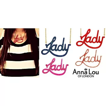【Anna Lou OF LONDON】倫敦品牌 Lady 英國女爵水晶項鍊~紅色