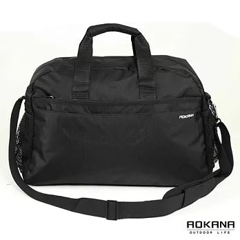 AOKANA奧卡納 台灣製造YKK拉鍊 防潑水尼龍大型旅行袋 (時尚黑) 02-032