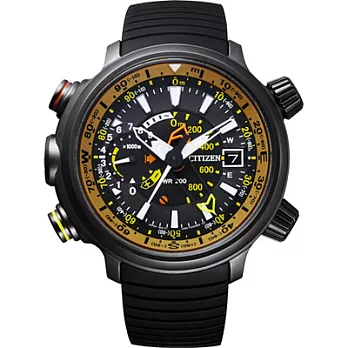 CITIZEN PROMASTER 輕量隨行鈦金屬日期運動腕錶(膠帶-土黃)