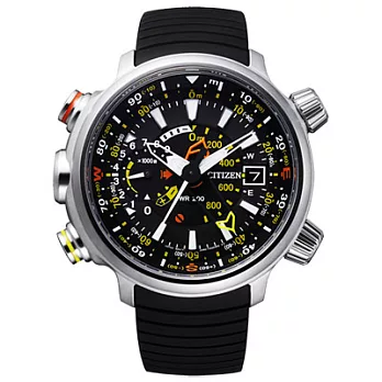 CITIZEN PROMASTER 輕量隨行鈦金屬日期運動腕錶(膠帶-銀黑)