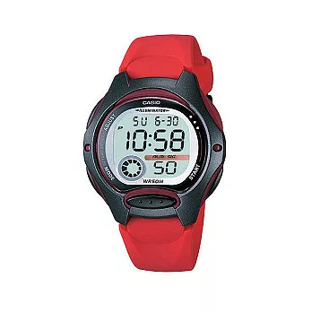 CASIO 童話年代數位輕巧電子腕錶-紅色-LW-200-4A