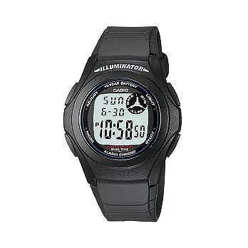 CASIO 生活小幫手數位電子運動腕錶-黑-F-200W-1A