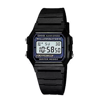 CASIO 極簡數位電子運動腕錶-黑-F-105W-1A