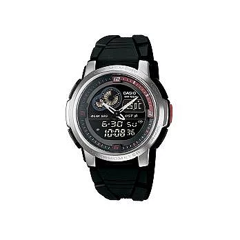 CASIO 野外求生競逐賽雙顯運動腕錶-黑膠-AQF-102W-1B