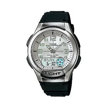 CASIO 激戰運動會數位雙顯流行腕錶-白面-AQ-180W-7B