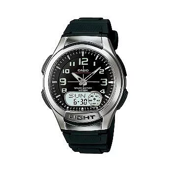 CASIO 激戰運動會數位雙顯流行腕錶-黑-AQ-180W-1B