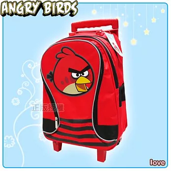 【Angry Birds】憤怒鳥㊣版授權 三段式安全反光拉桿後背書包(二色)紅色