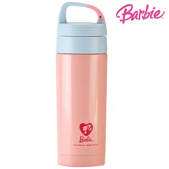 芭比Barbie甜蜜羽絨保溫瓶 350ml-淺粉