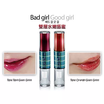 too cool for school 壞女孩好女孩 雙層水嫩唇蜜01艷麗桃紅