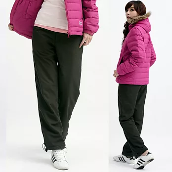 【遊遍天下】MIT台灣製中性款禦寒刷毛保暖褲(A014)S墨綠