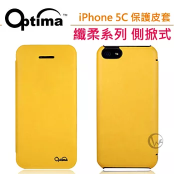 Optima 義大利 纖柔系列 iPhone5C 側掀式皮套黃