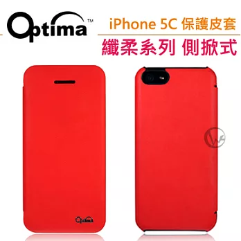 Optima 義大利 纖柔系列 iPhone5C 側掀式皮套紅